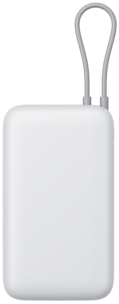 Портативный аккумулятор Xiaomi Power Bank 20000mAh (встроенный кабель) светло-серый BHR9738GL